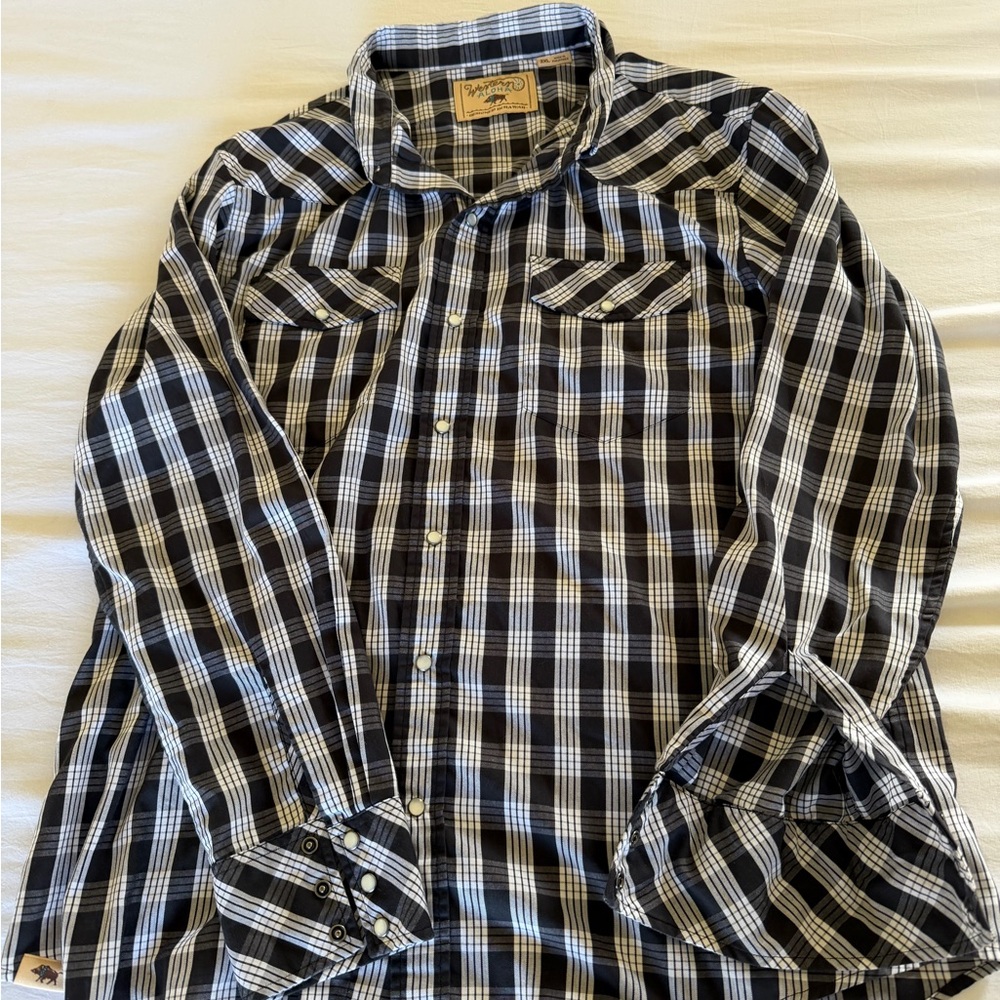Western Aloha Black and White Checkered Shirt